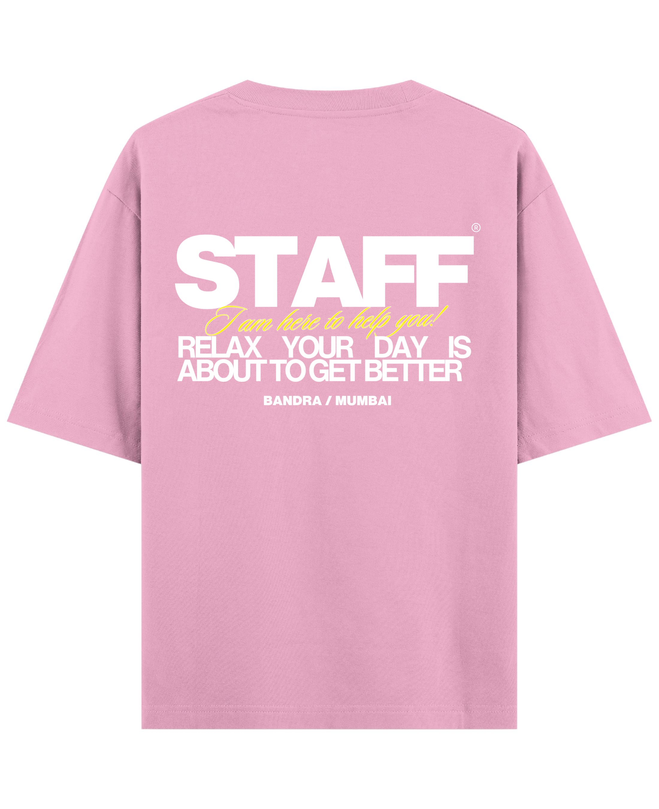 Baby Pink Oversized T-Shirt Back Design