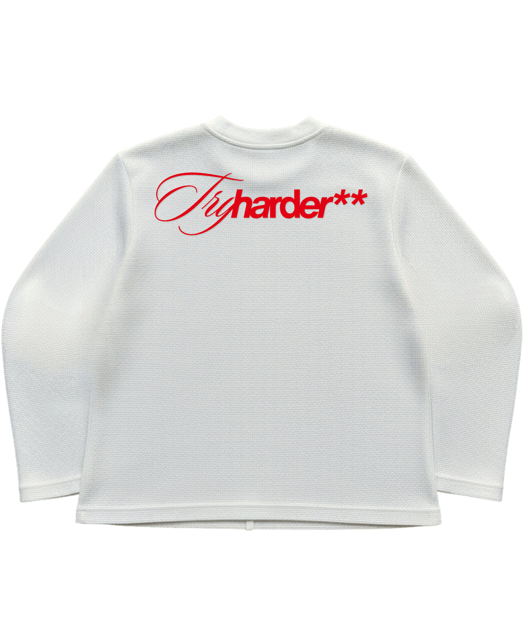 Off-white waffle knit oversized full-sleeve Back Design