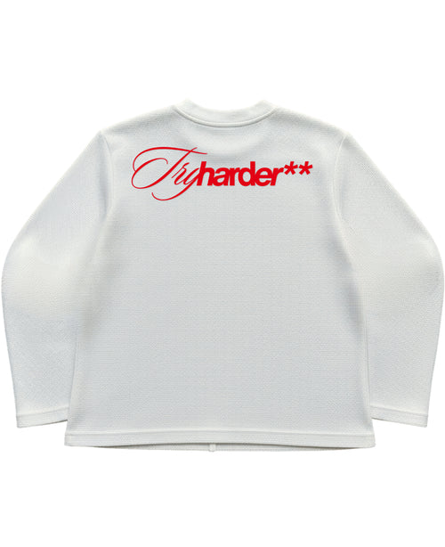 Off-white waffle knit oversized full-sleeve Back Design