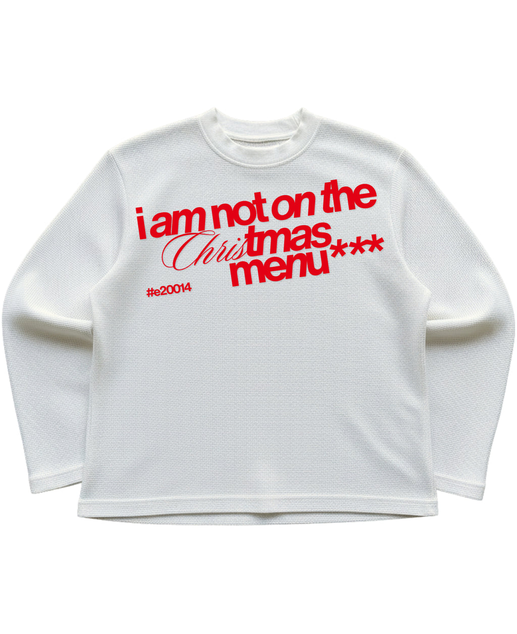 Off-white waffle knit oversized full-sleeve Front Design