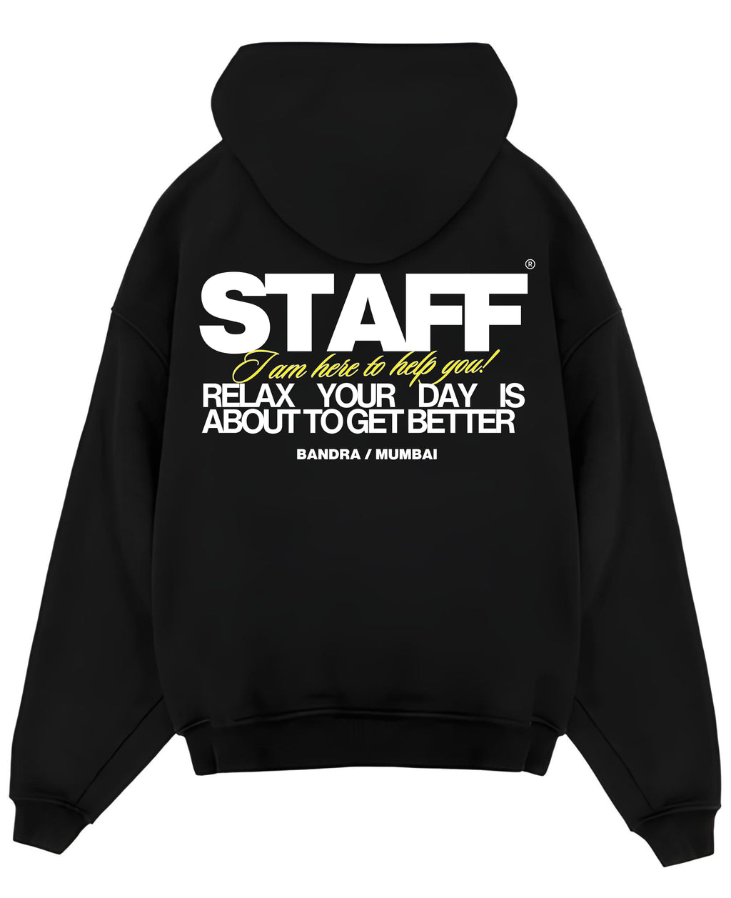 Black Oversized Hoodie Back Design