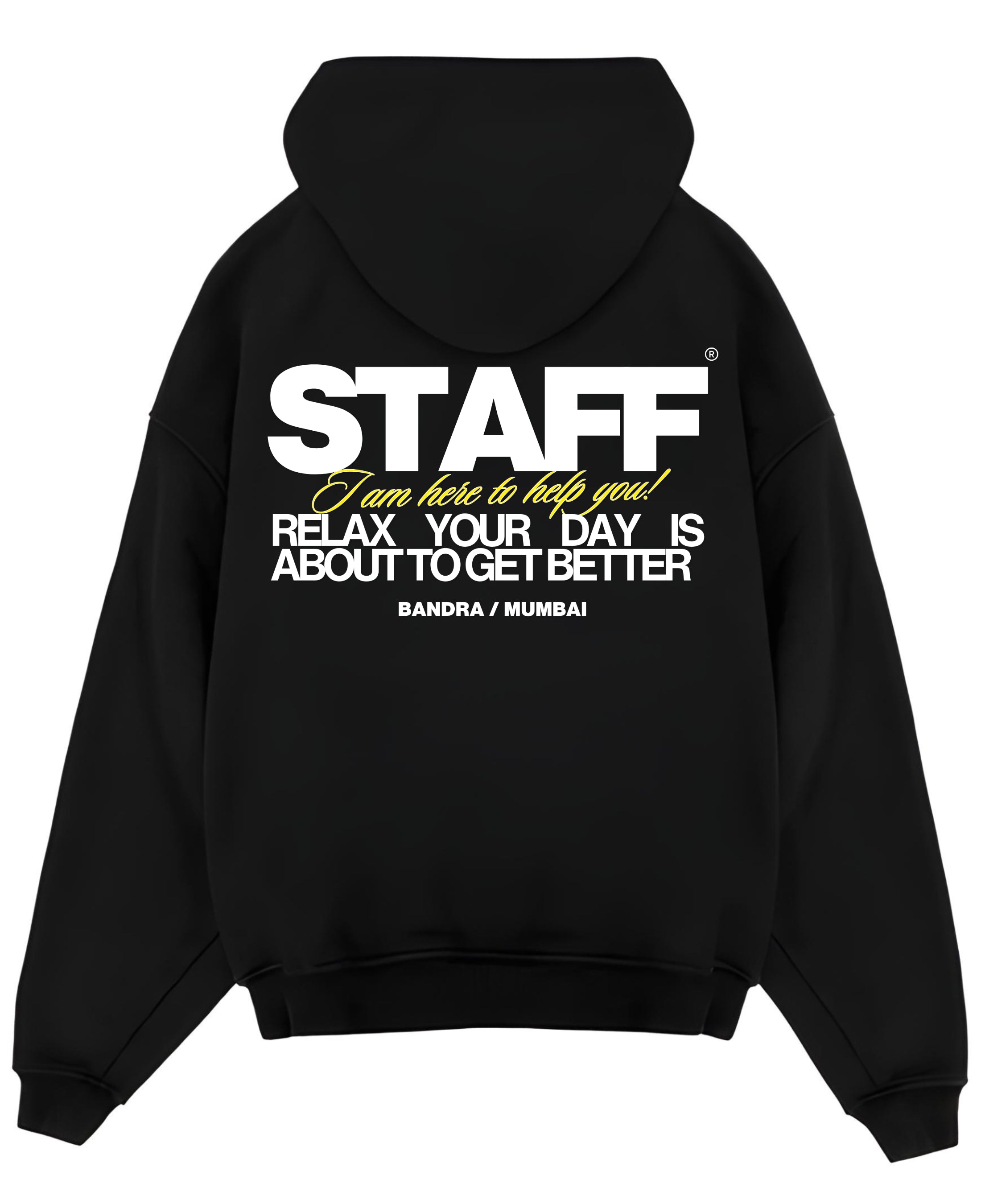 Black Oversized Hoodie Back Design